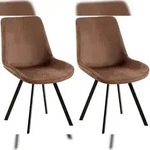 CLP 2er Set Esszimmerstuhl Lewes Samt braun