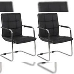 CLP 2er Set St&uuml;hle Gandia Kunstleder schwarz/chrom