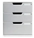 Exacompta 325041D 1x Schubladenbox MODULO A4 - 5 Laden Black Office - Steingrau