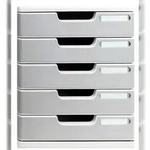 Exacompta Archivboxen mit 5 Schubladen, 32x35x29 cm, lichtgrau, 8 St&uuml;ck