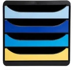 Exacompta 3104202D BEE BLUE, Schubladenbox mit 4 Schubf&auml;chern BIG BOX - Farben