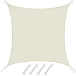 UPF50+ Sonnensegel 2x2 Polyester Quadratisch Wasserabweisend Garten Balkon Beige