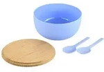 KESPER Salatschale, blau, Bambus, FSC 13x24x24cm