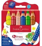 Faber Castell Buntstift Grippy 10 mm 6er Set mit Spitzer