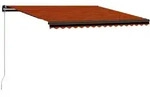 vidaXL Einziehbare Markise Handbetrieben 450 x 300 cm Orange und Braun