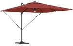 vidaXL Klemmschirm Roma mit LEDs Terracotta 286 x 284 x 270 cm Aluminium