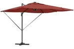 vidaXL Roma Cantilever Sonnenschirm mit LEDs in Terrakotta - 286 x 285 x 270 cm,