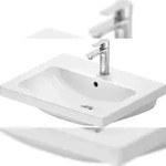 Duravit Waschtisch D-Code 2.0 WT 600x480mm, m.&Uuml;L,m.HLB, HL 1 Wei&szlig; HG