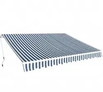vidaXL Gelenkarmmarkise 350 cm Blau/Wei&szlig;