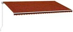 vidaXL Einziehbare Markise Handbetrieben 600 x 300 cm Orange und Braun