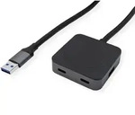 VALUE USB 3.2 Gen 1 Hub, 4 Ports (2x USB-A + 2x USB-C), mit Verl&auml;ngerungskabel, 5 m