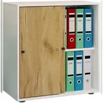 VCM B&uuml;roschrank Lona Wei&szlig; / Honig-Eiche