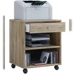 VCM Salda Kommode , B&uuml;roarchiv auf R&auml;dern 2 Regale und 1 Schublade Sonoma-Eiche
