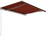 vidaXL Einziehbare Markise Handbetrieben 400 x 300 cm Orange und Braun