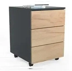VCM Rollcontainer Dalosa Anthrazit / Honig-Eiche H. 55 x B. 39 x T. 70 cm