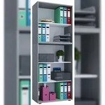 VCM B&uuml;roregal & B&uuml;cherregal Lona Grau B. 70 x H. 184 x T. 37 cm