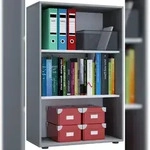 VCM B&uuml;roregal & B&uuml;cherregal Lona Grau B. 70 x H. 111 x T. 37 cm