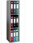 VCM B&uuml;roregal & B&uuml;cherregal Offas Grau H. 107 x B. 34 x T. 30 cm