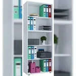 VCM B&uuml;roregal & B&uuml;cherregal Lona Wei&szlig; B. 70 x H. 184 x T. 37 cm