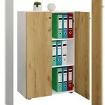 VCM B&uuml;roschrank Lona Wei&szlig; / Honig-Eiche