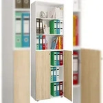 VCM B&uuml;roschrank Ulas Wei&szlig; / Sonoma-Eiche