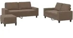 vidaXL 3-tlg. Sofagarnitur Braun Stoff