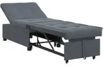 vidaXL Sofa Bett 3-in-1 Ausziehdesign Dunkelgraues Samt
