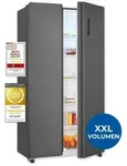 Exquisit Side-by-Side K&uuml;hlschrank mit Gefrierteil, 442 Liter, 10 Ablagen, No-Frost,