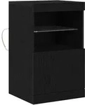 vidaXL Sideboard mit LED-Leuchten Schwarz Eiche 41x37x67 cm
