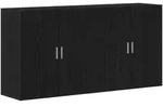 vidaXL Sideboards 2 St&uuml;ck Schwarz Eiche 79x38x80 cm Holzwerkstoff