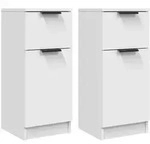 vidaXL Sideboards 2 Stk. Wei&szlig; 30x30x70 cm Holzwerkstoff