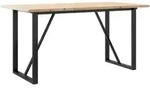 vidaXL Esstisch O-Gestell 140x80x75,5 cm Massivholz Kiefer & Stahl