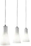 Fabas Luce Diana Pendelleuchte aus verchromtem Metall und mundgeblasenem Glas,