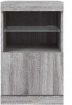 vidaXL Sideboard mit LED-Leuchten Grau Sonoma 41x37x67 cm