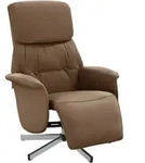 vidaXL Relaxsessel mit Fu&szlig;teil Braun Stoff