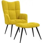 vidaXL Relaxsessel mit Hocker Senfgelber Samt