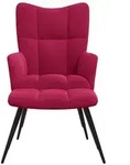 vidaXL Relaxsessel mit Hocker Weinrot Samt