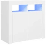 vidaXL Sideboard mit LED-Leuchten Wei&szlig; 80x35x75 cm