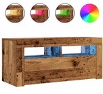 vidaXL TV-Schrank mit LED-Leuchten Altholz-Optik 90x35x40 cm