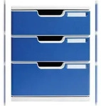 Exacompta 325003D 1x Schubladenbox MODULO A4 - 5 Laden Black Office - Blau