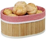 Relaxdays Brotk&ouml;rbchen Bambus, Stoffeinsatz, HxBxT: 16,5 x 33,5 x 23,5 cm, Brotkorb,