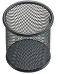 helit Stiftek&ouml;cher Mesh H2518195 9x10cm rund 1Fach Metall schwarz