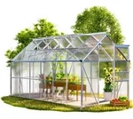 GARDEBRUK&reg; Gew&auml;chshaus Aluminium 7,2m2 380x190cm inkl. 4 Dachfenster
