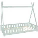 ML-Design Kinderbett Tipi 80 &times; 160 cm Mint mit Rausfallschutz & Lattenrost &ndash;