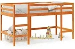 vidaXL Kinderhochbett mit Leiter Wachsbraun 80x200cm Massivholz Kiefer