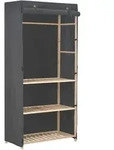 vidaXL 3-stufiger Kleiderschrank Grau 79 x 40 x 170 cm Stoff
