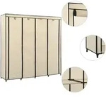 vidaXL Kleiderschrank mit 4 F&auml;chern Creme 175 x 45 x 170 cm