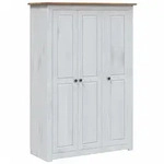 vidaXL Kleiderschrank 3-T&uuml;rig Wei&szlig; 118&times;50&times;171,5 cm Kiefer Panama Serie