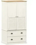 vidaXL Kleiderschrank VIGO Wei&szlig; 90x55x176 cm Massivholz Kiefer