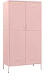 vidaXL Kleiderschrank Rosa 90x50x180 cm Stahl